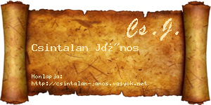 Csintalan János névjegykártya