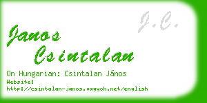 janos csintalan business card