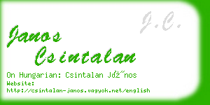 janos csintalan business card